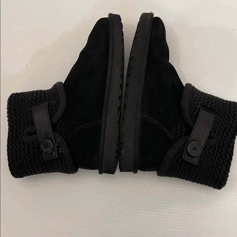 UGG SHAINA BLACK KNIT BOOTS WOMENS SIZE 6 - Picture 12 of 13